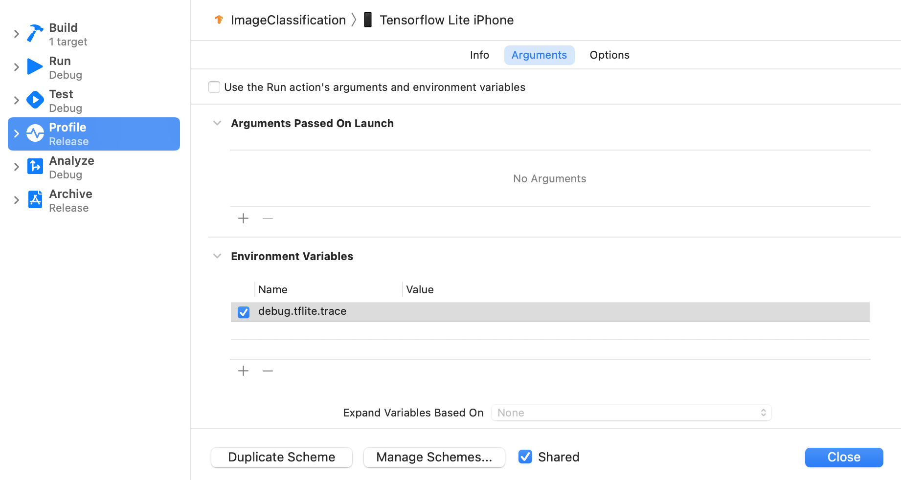 Set environment variable